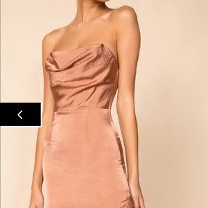 Farah Satin Maxi Dress in Copper